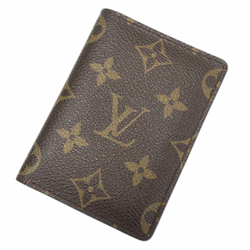 Louis Vuitton Portecarte Pass Card Case Wallet Monogram Canvas Brown
